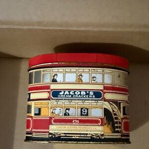 Jacob’s Crackers and Colmans Mustard Red and Cream Decorative Tin bank